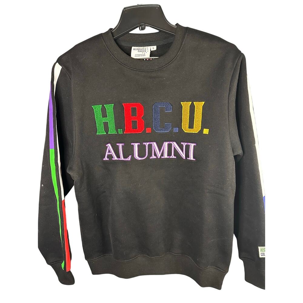 Kendalls Greek "HBCU Alumni" Women's black sweatshirt Size Small pride, BLM,